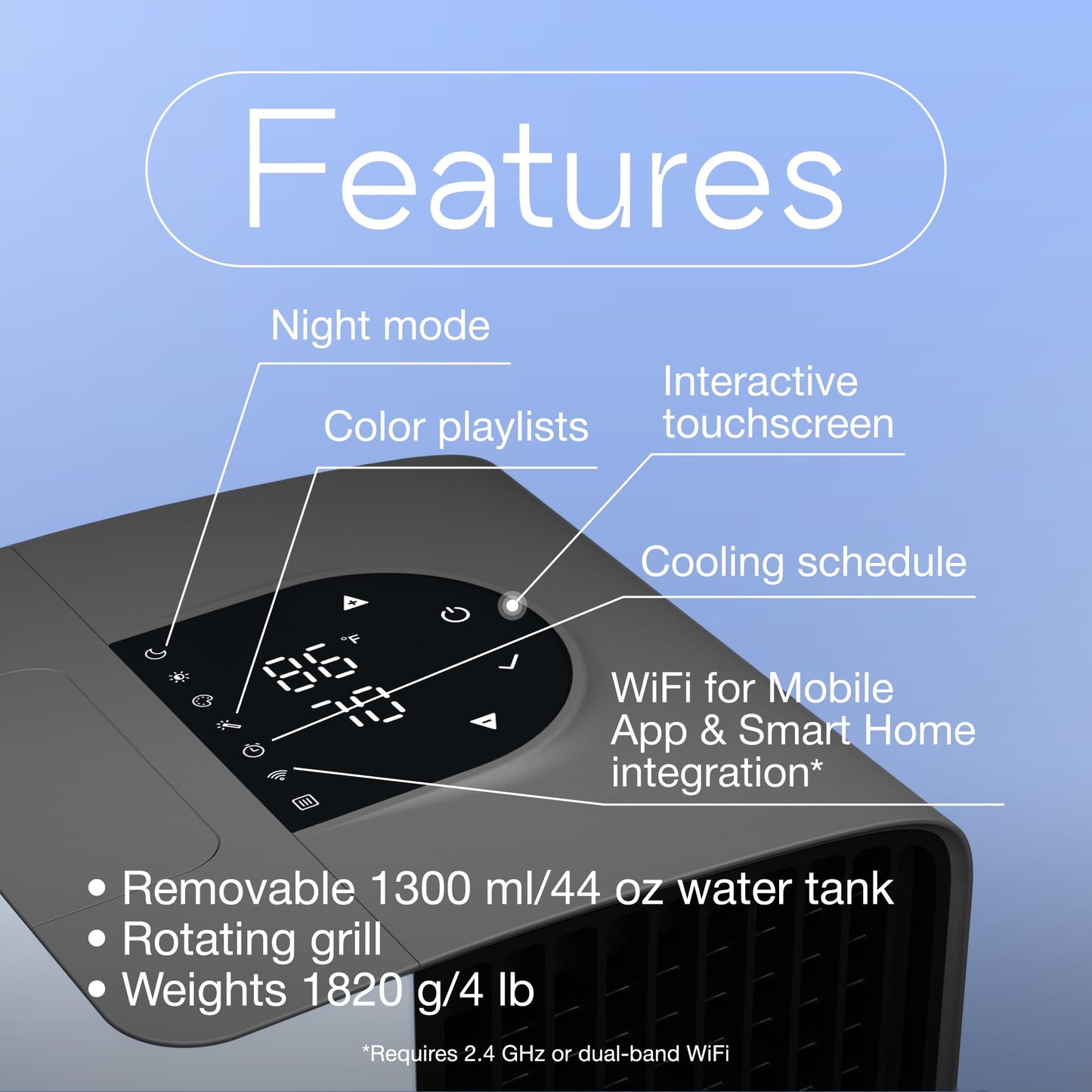 Cooling Fan for Desk and Camping - Portable Air Conditioners - Small Ice Fan for Tent - Mini Swamp Cooler - Evaporative Air Cooler, Evasmart Grey