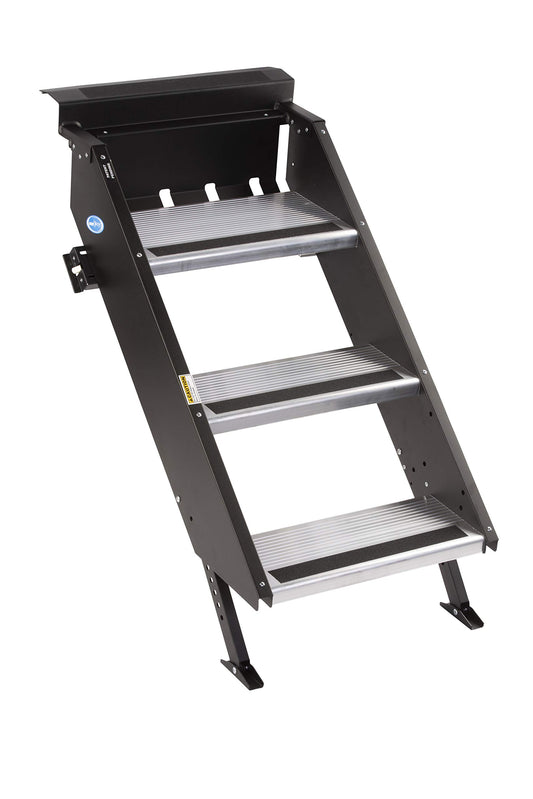 MORryde STP-207 StepAbove Fold-Up RV Entry Step - 3-Step (9" Step Rise), Fits 26" to 28" Door Width