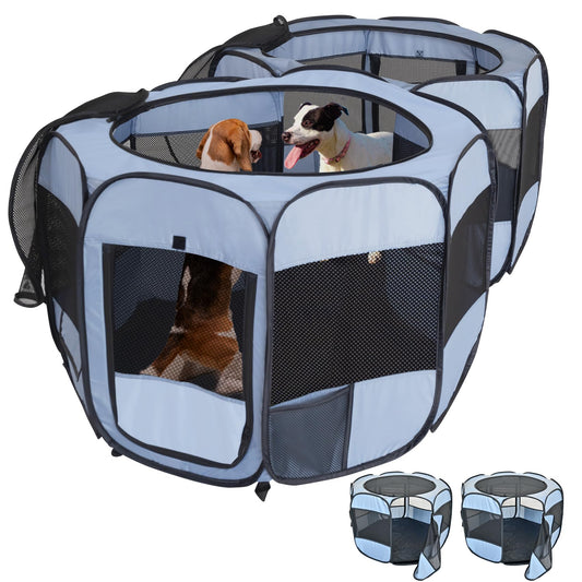 2-in-1 XLarge Cat Playpen, Detachable into 2 Separate Playpens with Additional 2 Doors, Portable Dog Playpen Cat Tent Enclosure for Kitten and Puppy Indoor Outdoor Use(L)