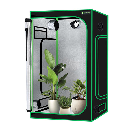 Yesker 4x4 Grow Tent 48"x48"x80" High Reflective Mylar Indoor Growing Tents 600D Oxford Cloth with Observation Window and Removable Floor Tray for Hydroponics Indoor Plants Fruit Flower Veg Growing