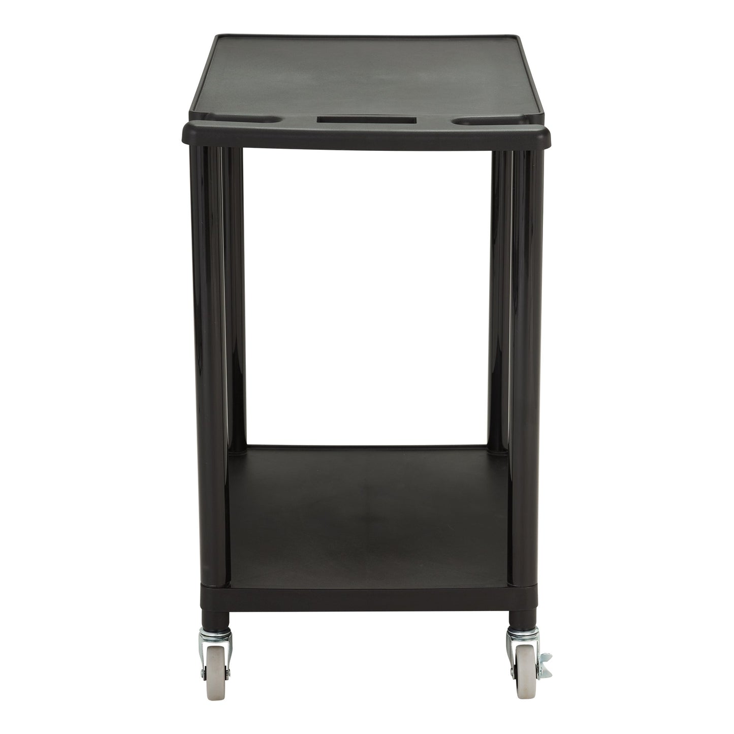 Norwood Commercial Furniture 2-Tier Mobile Utility AV Cart with Casters, Rolling Presentation and Media Cart on Wheels, Black