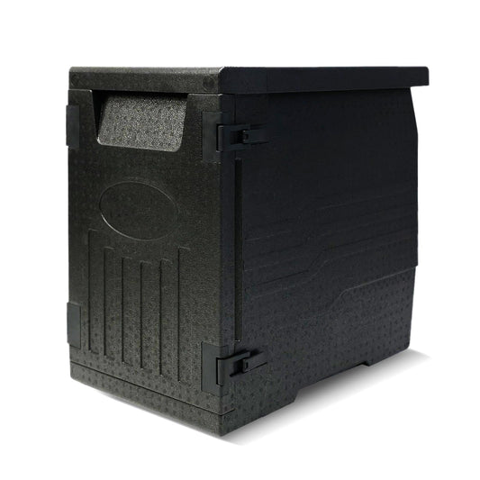 Goplus 91 Qt Insulated Food Pan Carrier, Lightweight Front Loading Food Warmer Cooler w/Safety Buckles and 12 Shelf Dividers, Non-Electrical Stackable Hot Box for Catering Buffet Outdoor Event (1)