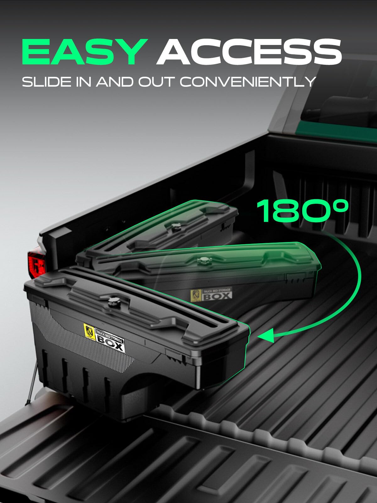 YHTAUTO Truck Bed Storage Tool Box Lockable Compatible with 1999-2007 Chevy Silverado GMC Sierra 1500/2500/3500 & HD(Fit 2007 Classic), Driver Side, Swing Waterproof Wheel Well ToolBox