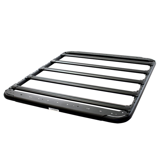Go Rhino SRM 500 Flat Platform Roof Rack & Clamps | Aluminum, Textured Black, L: 55" x W: 52" | 5935055T | Mounts to Most Cross Bars
