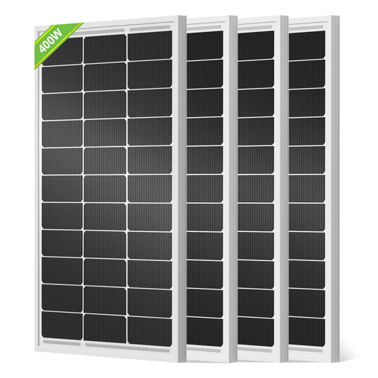 ECO-WORTHY 400W Solar Panels N-Type 4pcs 100 Watt 18V Monocrystalline Solar Panel Module for Off Grid PV Power for Home, Camping, Boat, Shed Farm, RV,12V Battery,2-Pack 2 * 100W