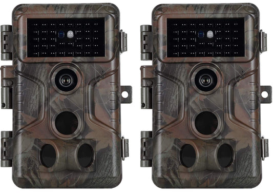 2 Pack Trail & Game Camera, 64MP 1296P Professional Outdoor Cam with 0.1s Trigger Night Vision Motion Activated, IP66 Waterproof 120° Wide Angle for Outdoor Wildlife Monitoring & Yard Security