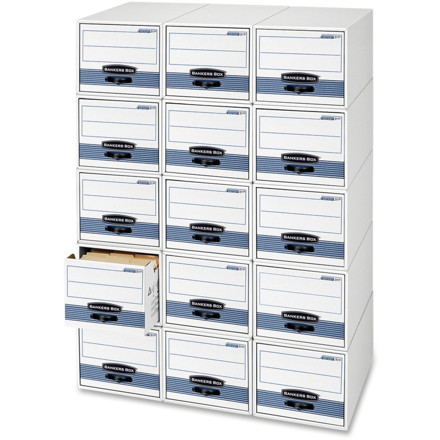 Bankers Box® 003121 Stor/Drawer Steel Plus, White/Blue, Letter