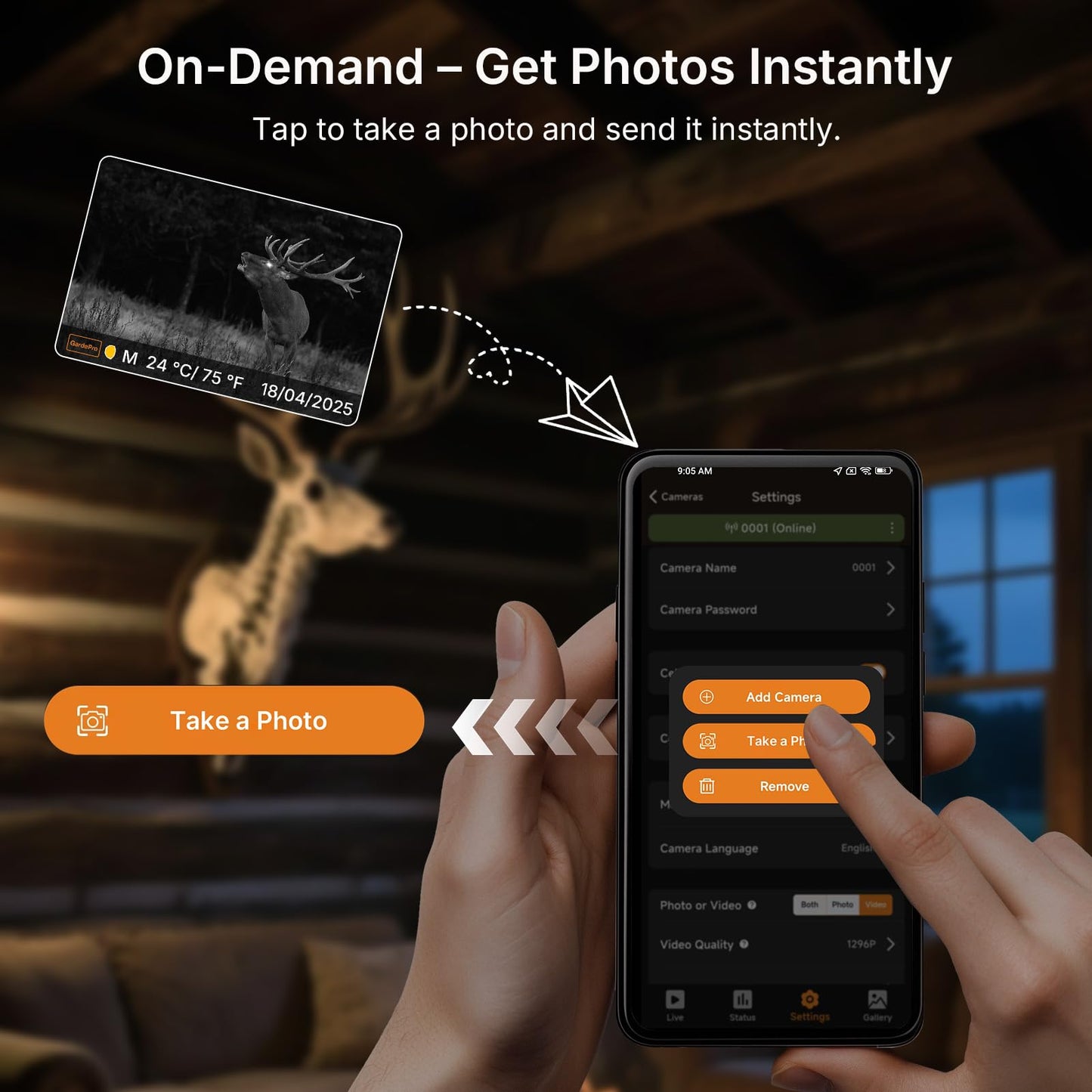 GardePro X66 Pro Cellular Trail Camera (Non-WiFi) with SP350 Solar Panel, 7800mAh Battery, Live View, Instant Alerts, Shared Data Plan, Built-in GPS
