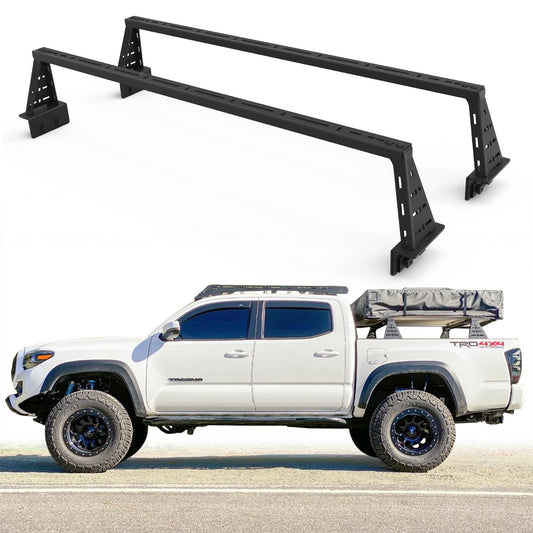 CLAMBER Cross Bar for Mid-Size Pickup Truck, Adjustable Ladder Racks Overland Bed Bars Bed Racks Compatible with Tacoma, Gladiator, Ranger, Colorado, Canyon, Frontier