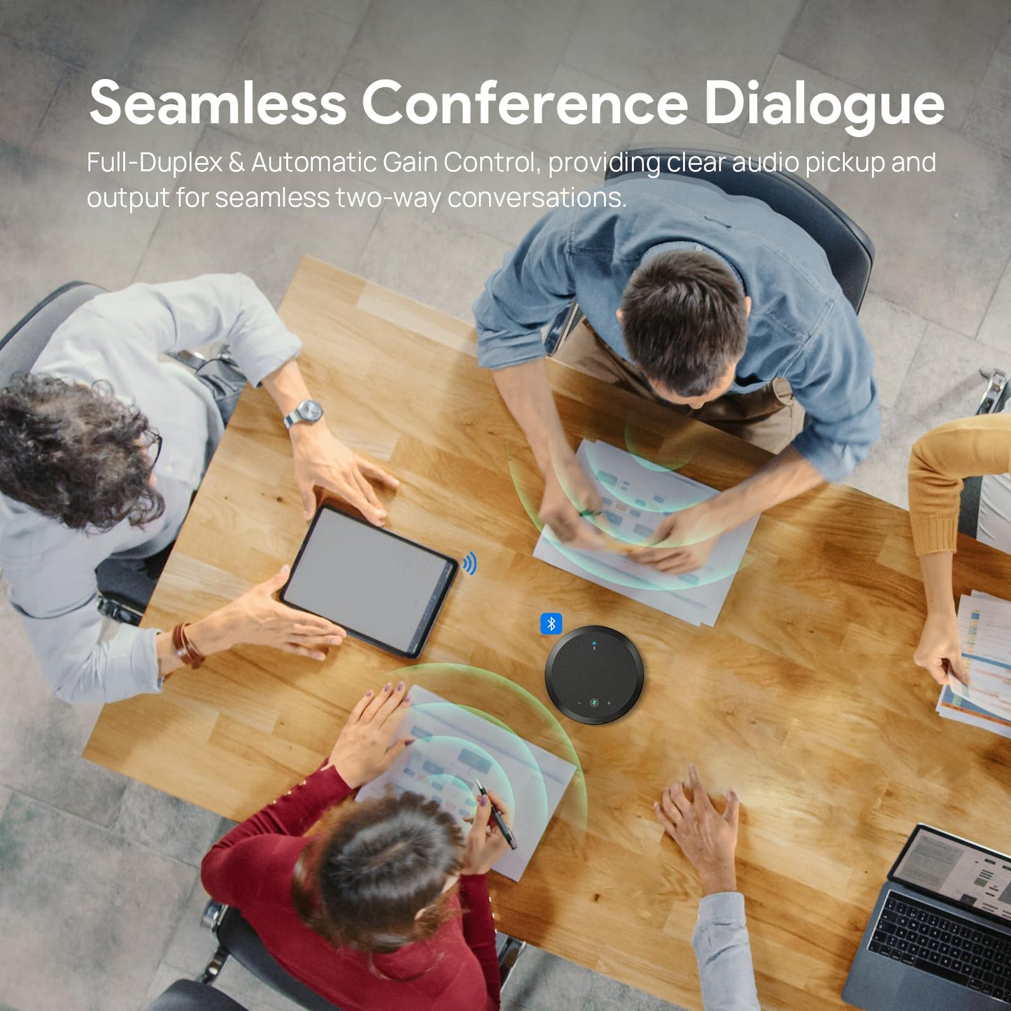 Yealink CP50 Conference Call Speaker and Microphone with AI Noise Cancellation, Speakerphone for Teams Room, 8 360 Omnidirectional Mics, Bluetooth, USB-C, Daisy Chain, 19.69ft Pickup