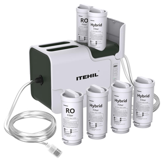 Portable Water Filter with Hybrid and RO Filter, Hiking Water Purifier System for Camping, Survival Gear Purification for Drinking (Suit)