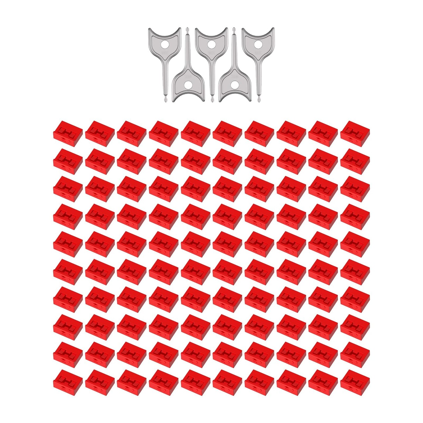 100PCS USB-A Port Blockers with 5 Keys-Removable Type-A Data Protection - Dust & Moisture Resistant Shield for Laptops, PCs, Gaming Devices & Tamper Protection（Red）