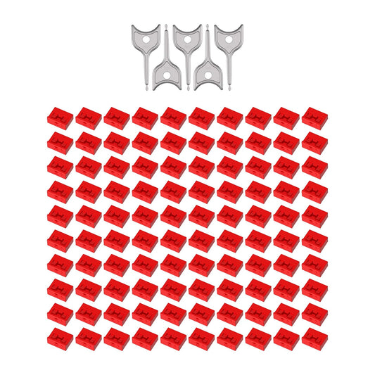 100PCS USB-A Port Blockers with 5 Keys-Removable Type-A Data Protection - Dust & Moisture Resistant Shield for Laptops, PCs, Gaming Devices & Tamper Protection（Red）
