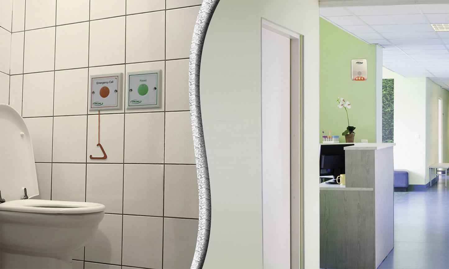 Emergency Call Light System - Fall Prevention for Bathroom or Bedroom. Easy to Setup!