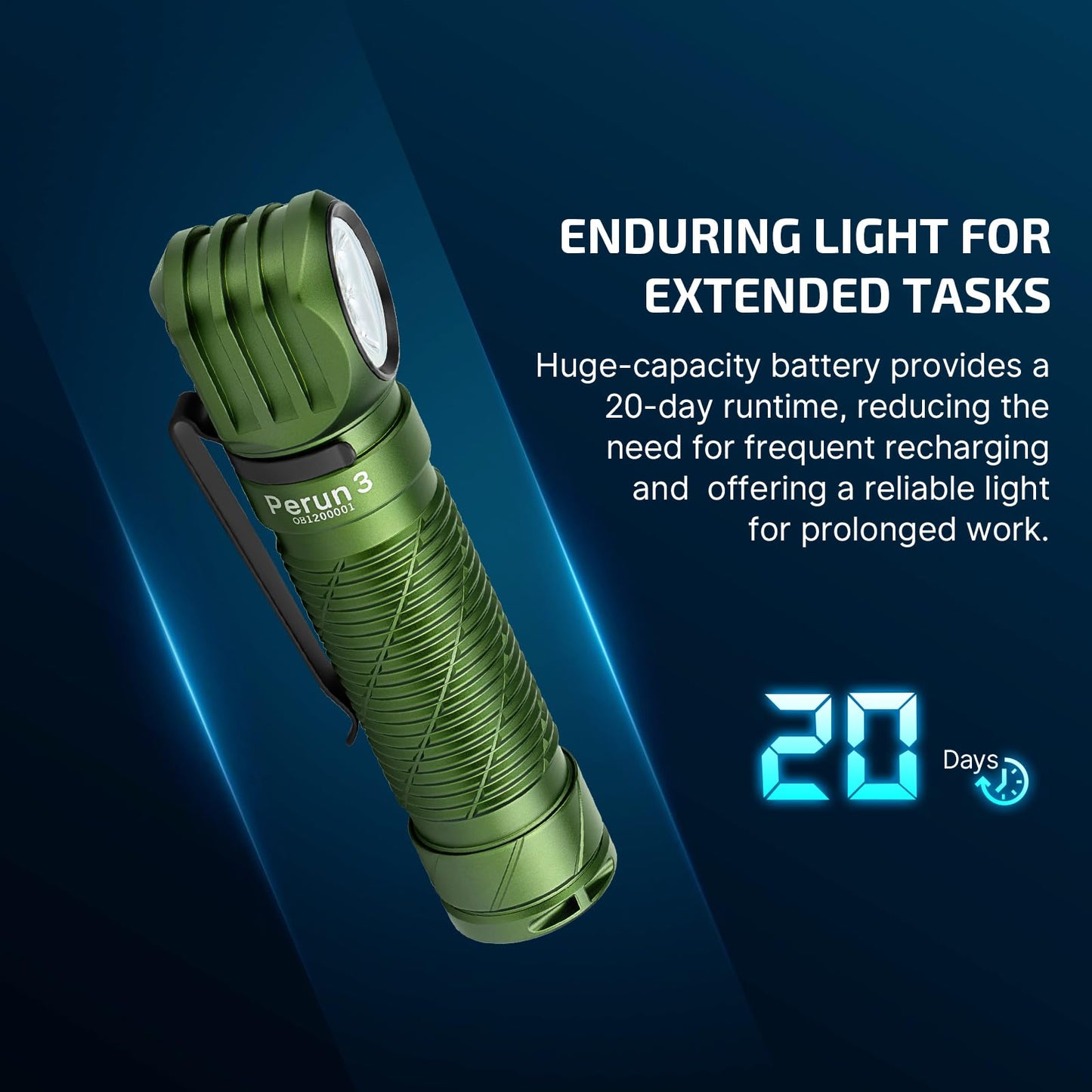 OLIGHT Perun 3 Rechargeable Headlamp Flashlight, 3000 Lumens LED Headlight with Red Light, Waterproof Head Lamp with Headband for Outdoor Camping, Hiking, Working (OD Green)
