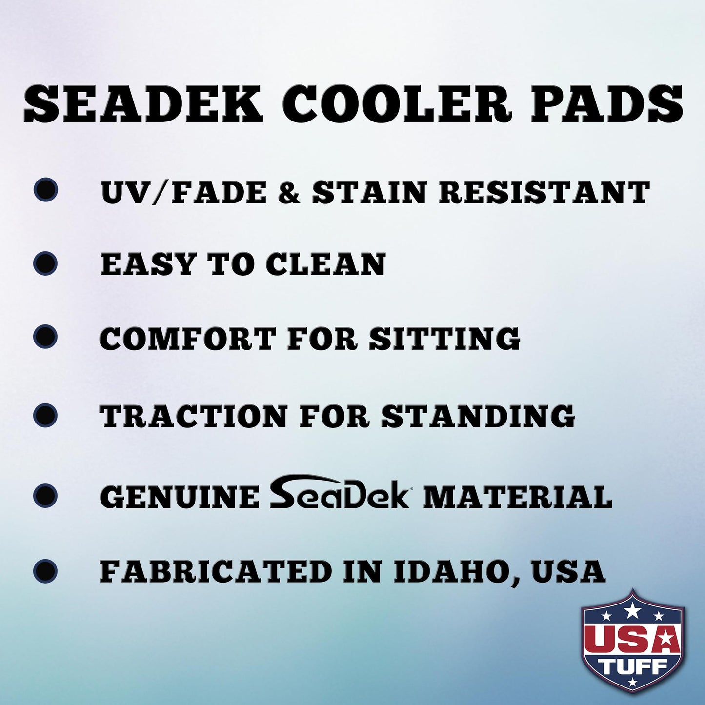 USATuff SeaDek EVA Mat Cooler Pad fits YETI 45 Tundra | Peel & Stick Application | Non Slip Comfort Accessories - US Flag (StormGray-Black)