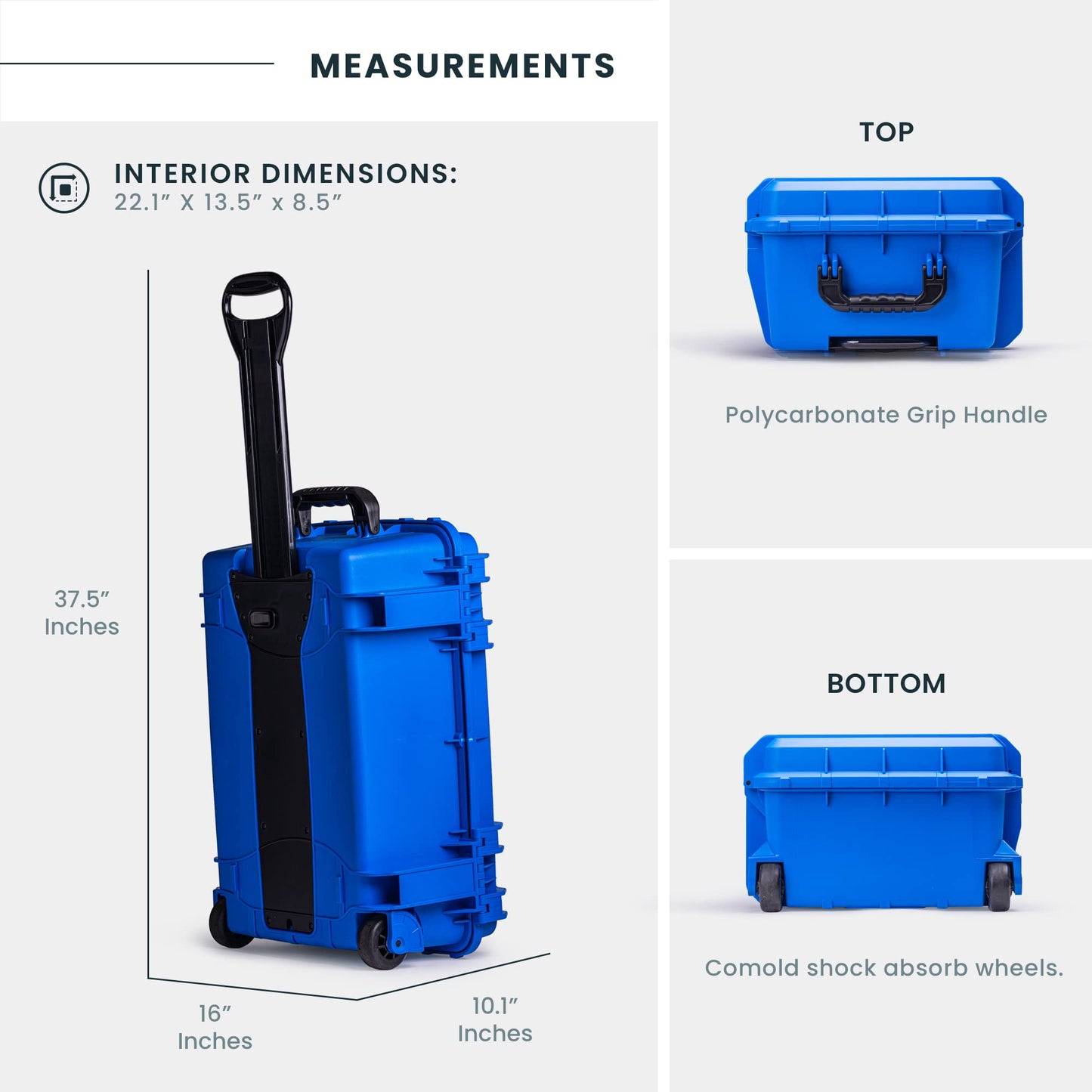 Seahorse 920 Heavy Duty Protective Dry Box Case With Customizable Accuform Foam - USA Made for Professional Photographers/TSA Approved/Mil Spec / IP67 Waterproof (Blue)