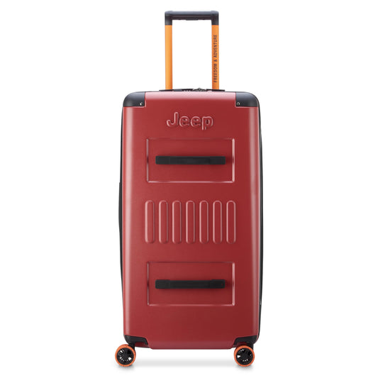 Jeep JH002B Hardside Expandable Luggage Trunk with Spinner Wheels, Chilli Pepper, Checked-Large 29 Inch