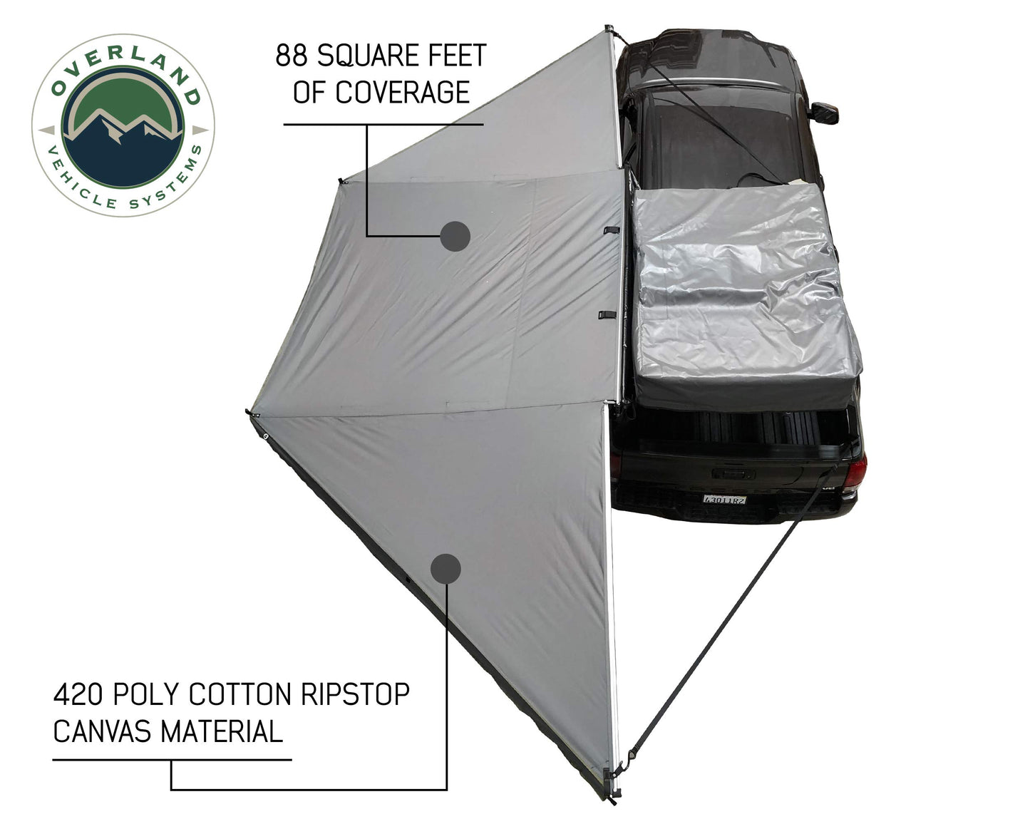 OVS Nomadic 180 Awning - Dark Gray with Black Travel Cover - Universal