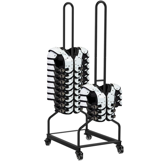 Football Shoulder Pad Rack with Lockable Wheels, Heavy Duty Steel Football Shoulder Pad Holder, Large Capacity Sports Equipment Storage Rack for Locker Room, Team Equipment and Training Facilities