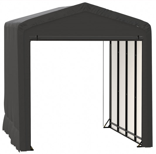 ShelterLogic ShelterTube Garage & Storage Shelter, 14' x 18' x 16' Heavy-Duty Steel Frame Wind and Snow-Load Rated Enclosure, Gray