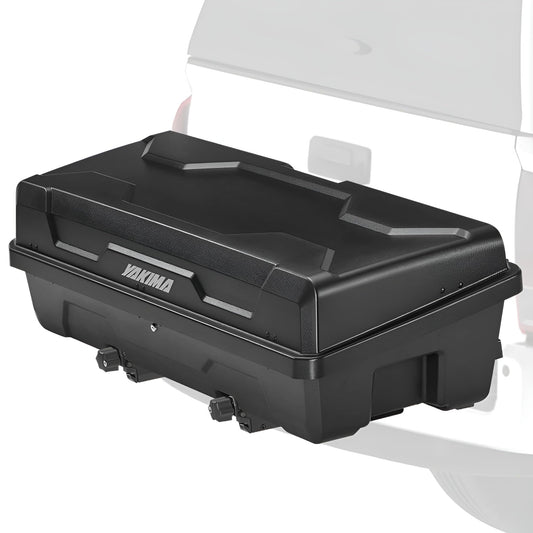 Yakima EXO SwingBase Hitch Base Rack & EXO GearLocker Vehicle Rooftop Cargo Carrier Box, Black - Car Storage Accessories for Travel and Camping
