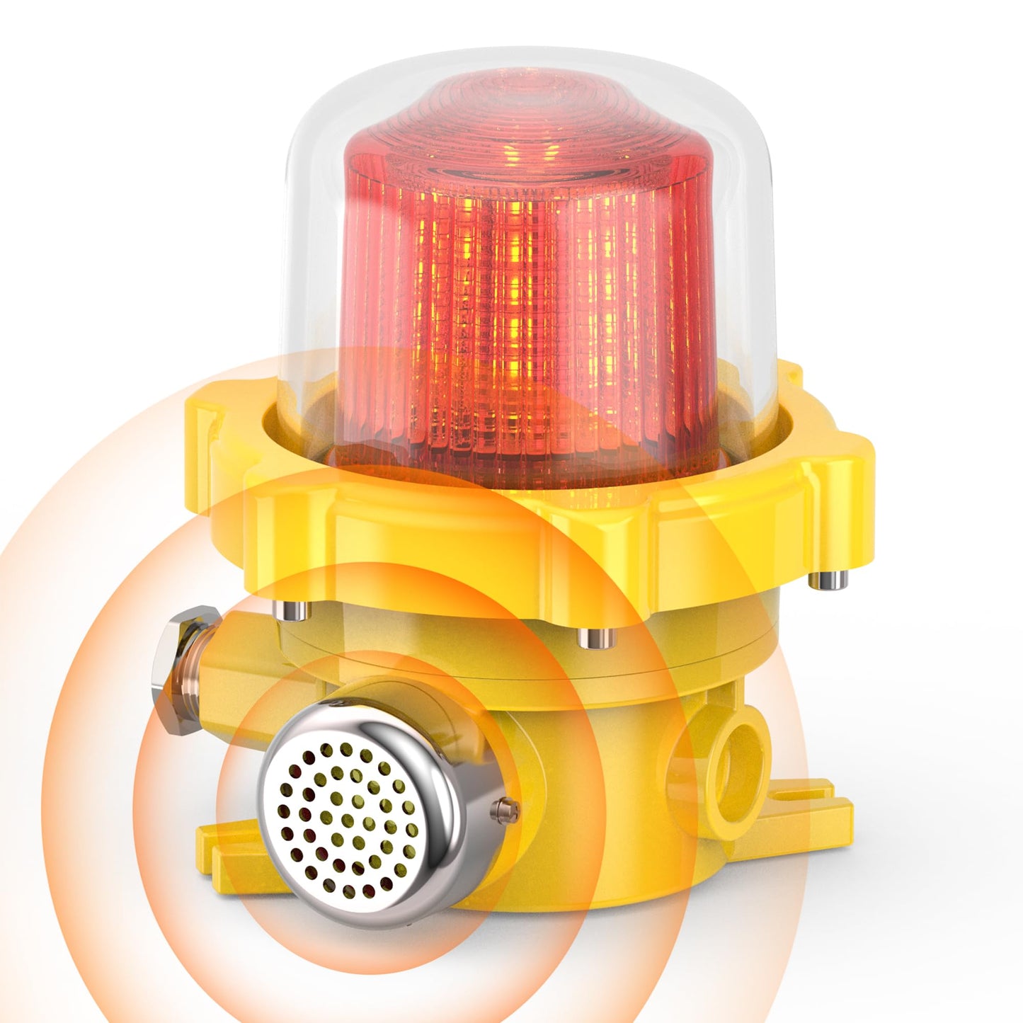 ZJGMGD Industrial Rotating Siren Alarm with Red Strobe Light, High-Decibel 120dB Emergency Buzzer Beacon for Warehouse, Machinery, Intruder Alert DC24V