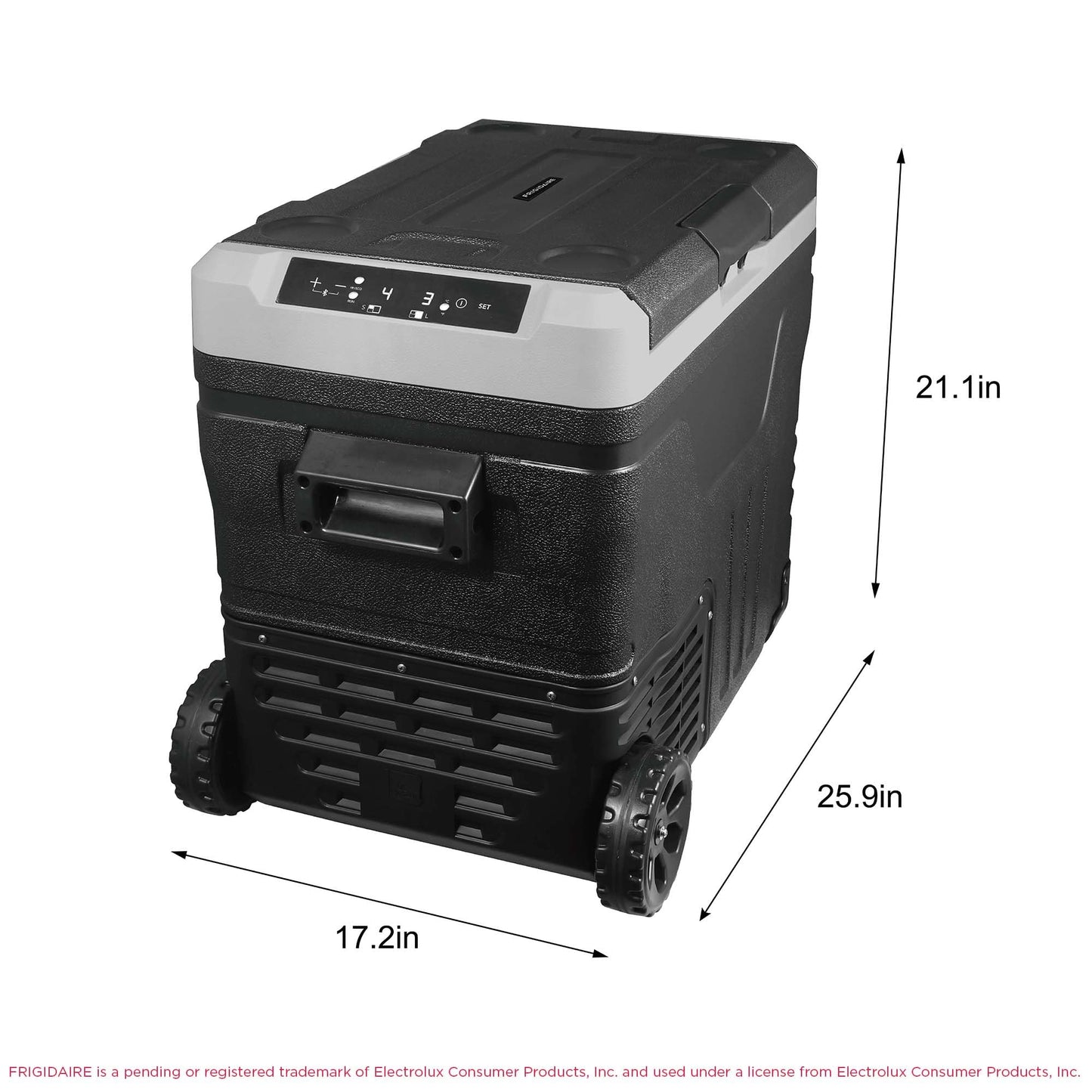 Frigidaire, 51 Qt. Portable Convertible Electric Refrigerator/Freezer Trolley-With App, Dual Zone, Black