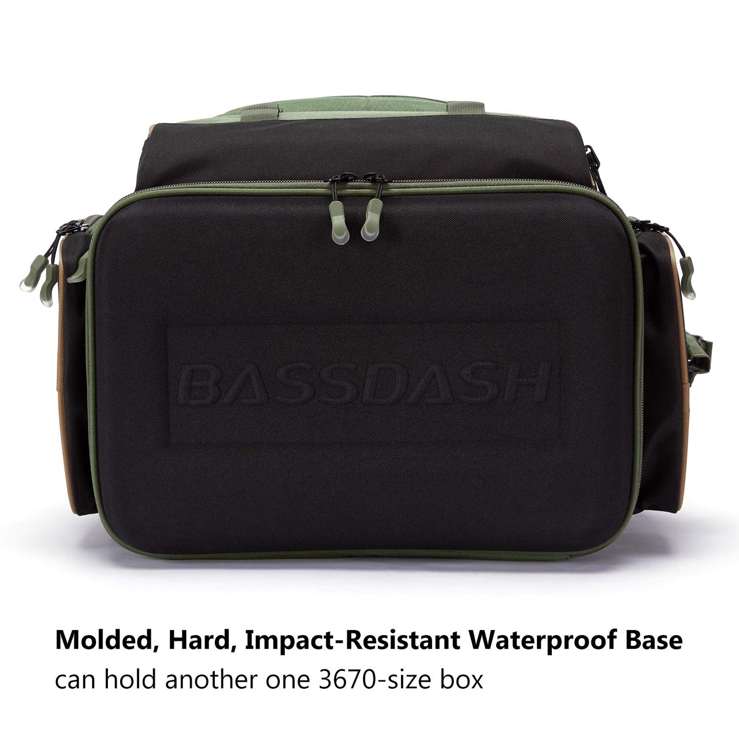 BASSDASH Fishing Tackle Backpack Water Resistant Tactical Bag Soft Tackle Box with Rod Holder and Protective Rain Cover