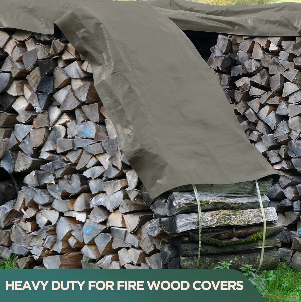 CCS Waterproof Canvas Tarp Cover (21oz) – Heavy Duty Duck Cloth, Waxed Canvas Tarpaulin with Rustproof Brass Grommets for Camping, Construction, Equipment & Outdoor Use (Olive Drab, 10x16 Ft)