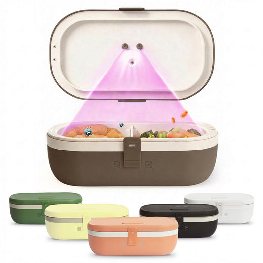 UVI, Self Sanitizing Electric Lunch Box for Adults, Portable Food Warmer for Work & Travel, Portable Heated Lunch Box for Men & Women (Charging Box Not Included)