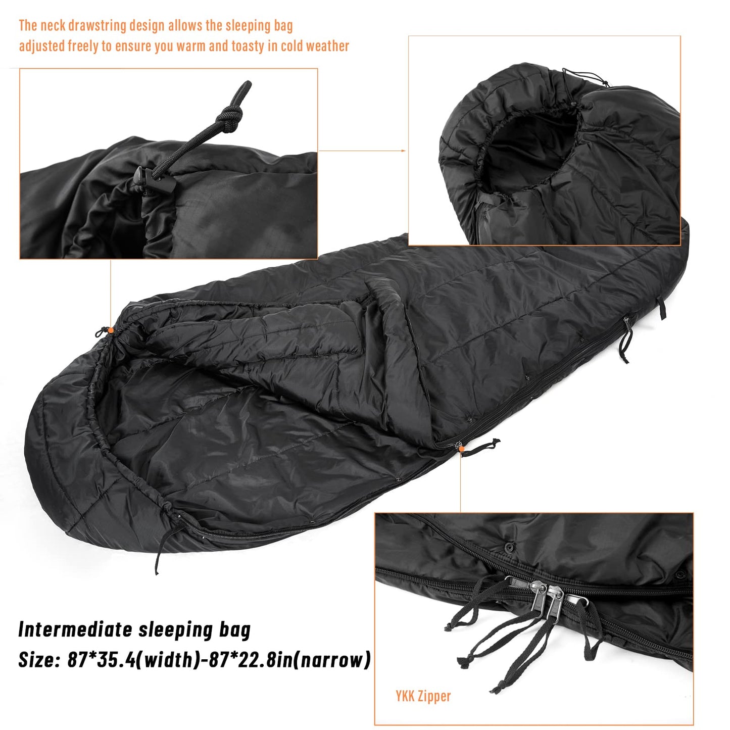 MT Army Military Modular Sleeping Bags System, Multi Layered with Bivy Cover for All Season