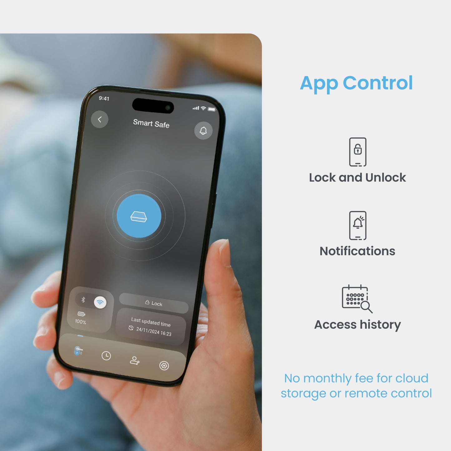 Lockly Wi-Fi Smart Safe – Biometric Safe for Fingerprint, PIN Genie® Keypad, App Control & Instant Alerts for enhanced Home and Business Security