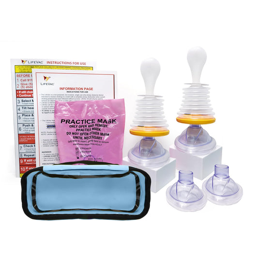 LifeVac Home & Blue Travel Kit Combo - Portable Suction Rescue Device, First Aid Kit for Kids and Adults, Portable Airway Suction Device for Children and Adults