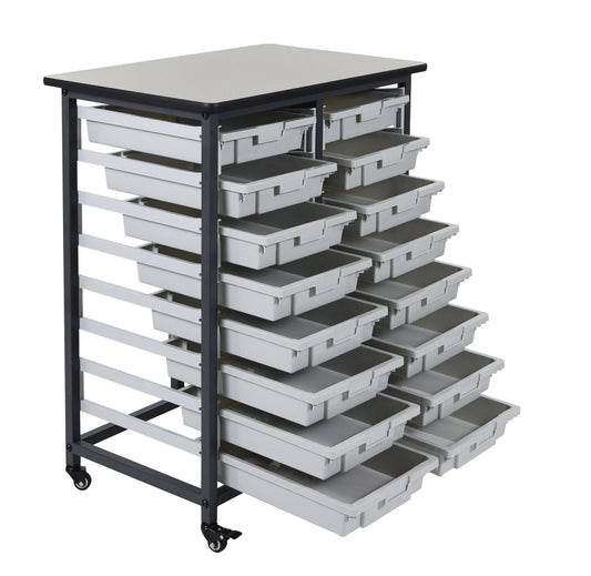 LUXOR MBS-DR-16S Mobile Bin System - Double Row Grey 20 L x 30 75 W x 37 5 H
