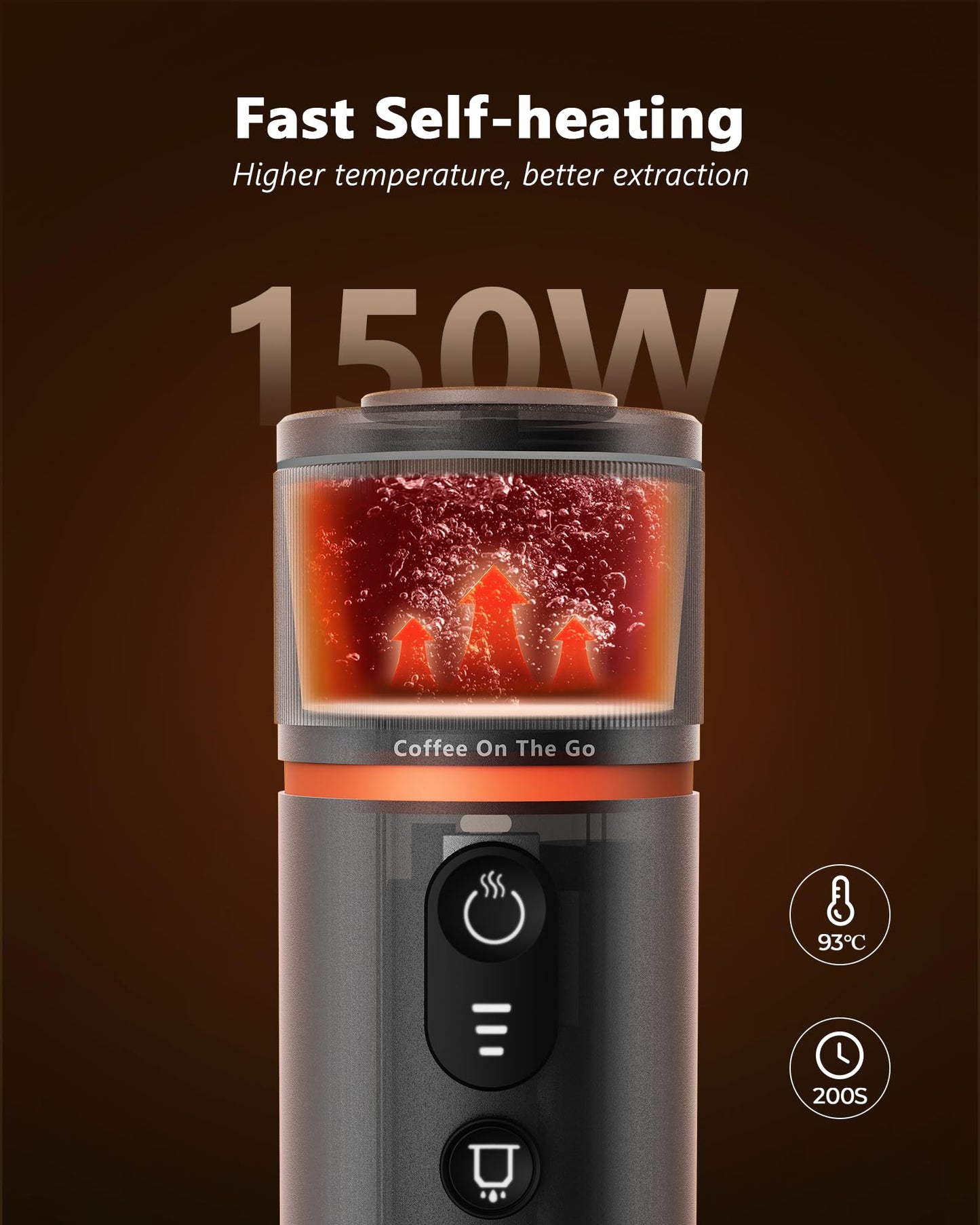 CONQUECO Portable Espresso Machine Travel: 12v Car Coffee Maker Set with Battery for Camping - Small Electric - 2.5 Mins Heating - With Ground Coffee & NS Capsule & Handbag for RV, Hiking, Office