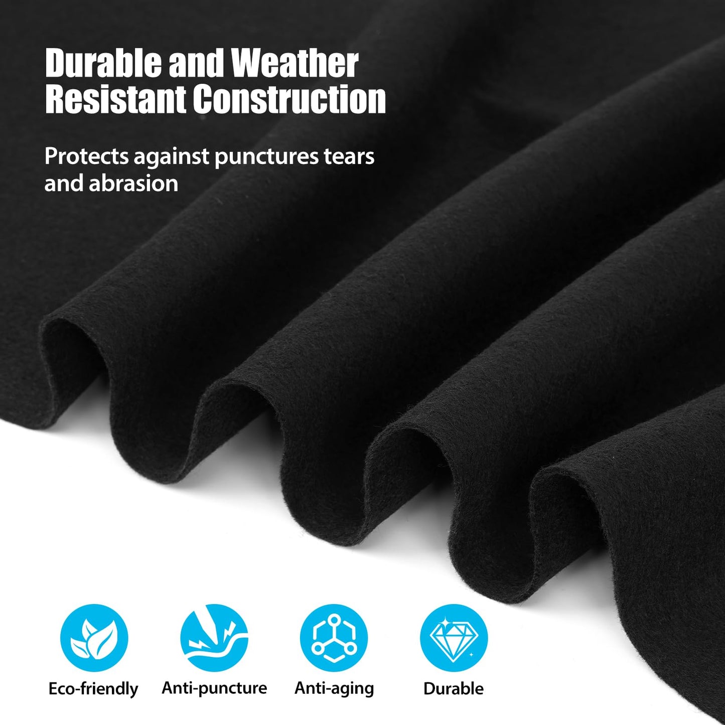 Winnergo 27 FT Round Pool Liner Pad for Above Ground Pools, Durable Pool Mat with Geotextile Material for Pool Bottom Strong Eco-Friendly Padding Under Pool Pad Protection,Prevents Punctures,Black