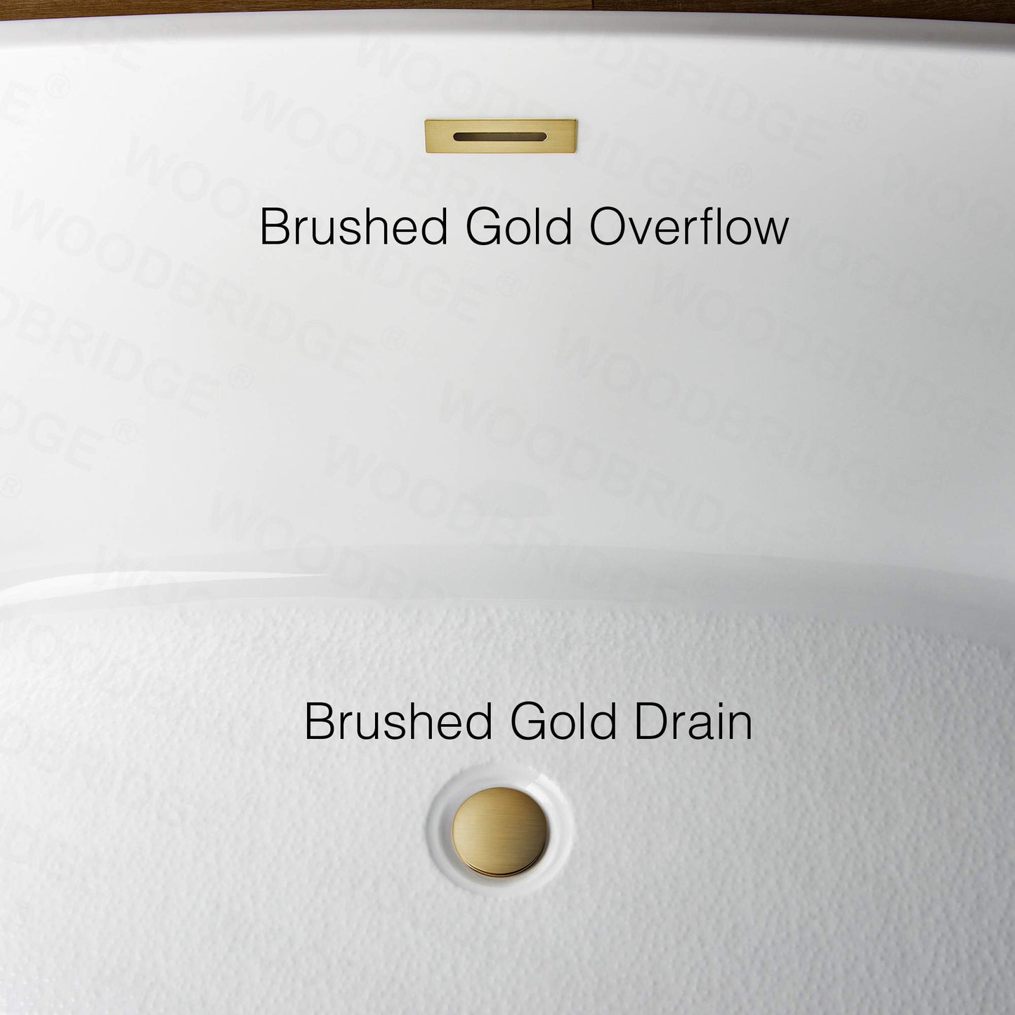 WOODBRIDGE BTA1517-BG-Drain &O Bathtub, Brushed Gold