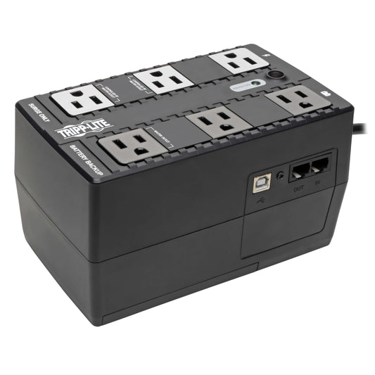 Tripp Lite 350VA UPS Battery Backup Surge Protector Efficient Energy-Star Certified, AVR, 6-Outlet Uninterruptible Power Supply, Dataline Protection, 3-Year Warranty & $100,000 Insurance (ECO350UPS)
