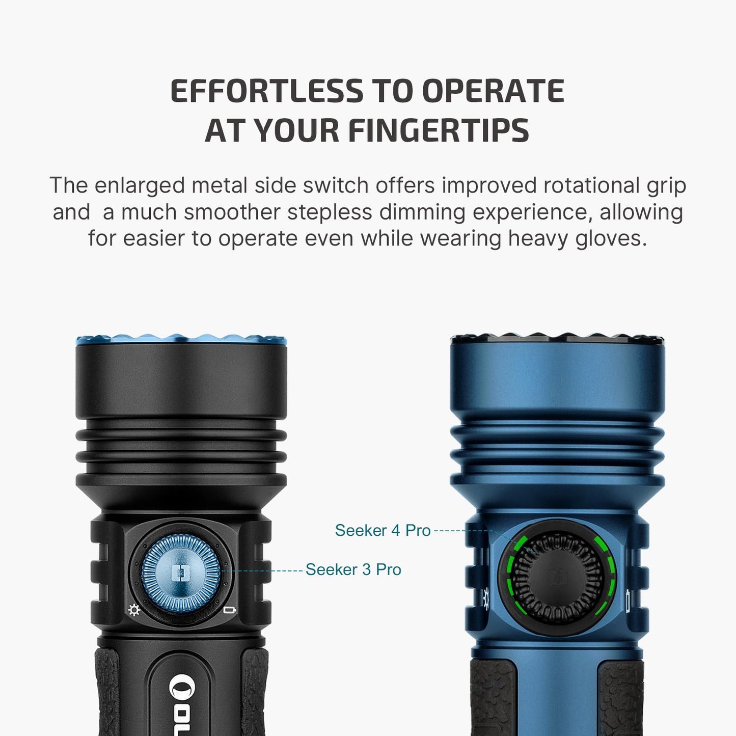 OLIGHT Seeker 4 Pro Rechargeable Flashlights, 4600 Lumens High Powerful Bright Light with USB C Holster, Waterproof IPX8 for Emergencies, Camping, Searching (Midnight Blue Cool White)