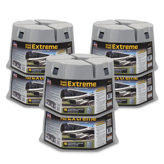 Stromberg Carlson JBP-712.6 Base Pad Extreme 6 Pack – 6" RV Utility Blocks for Leveling, Camper Jack Blocks, Setup Blocks – 6000 lb Capacity, Lightweight & Stackable – Universal Fit – Black – 6" Tall