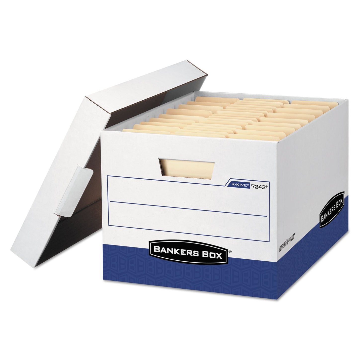 Bankers Box 12-Pack R-Kive Heavy Duty File Storage Boxes with Lids, FastFold Assembly, Letter/Legal, (07243)