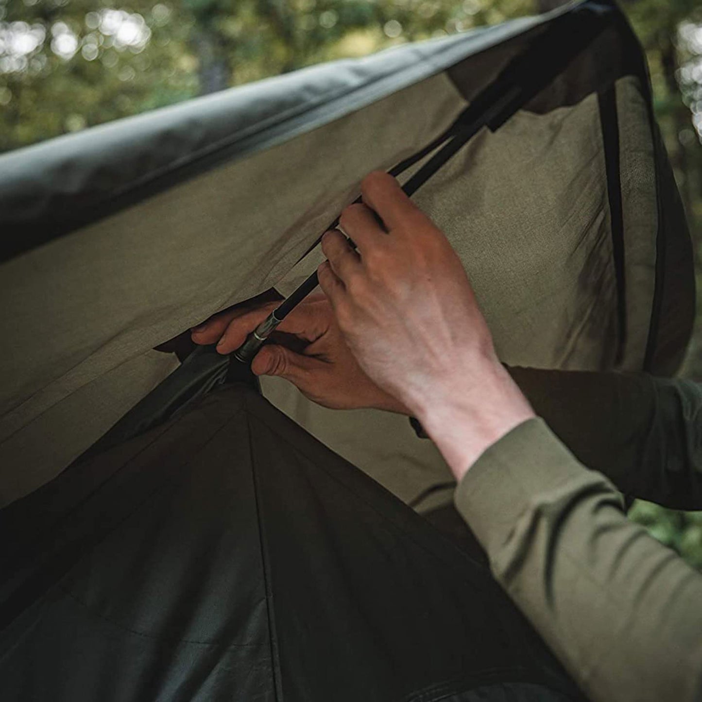 Gazelle Tents™ T4 Hub Tent, Easy 90 Second Set-Up, Waterproof, UV Resistant, Removable Floor, Ample Storage Options, 4-Person, Alpine Green, 94" x 94" x 78", GT400GR