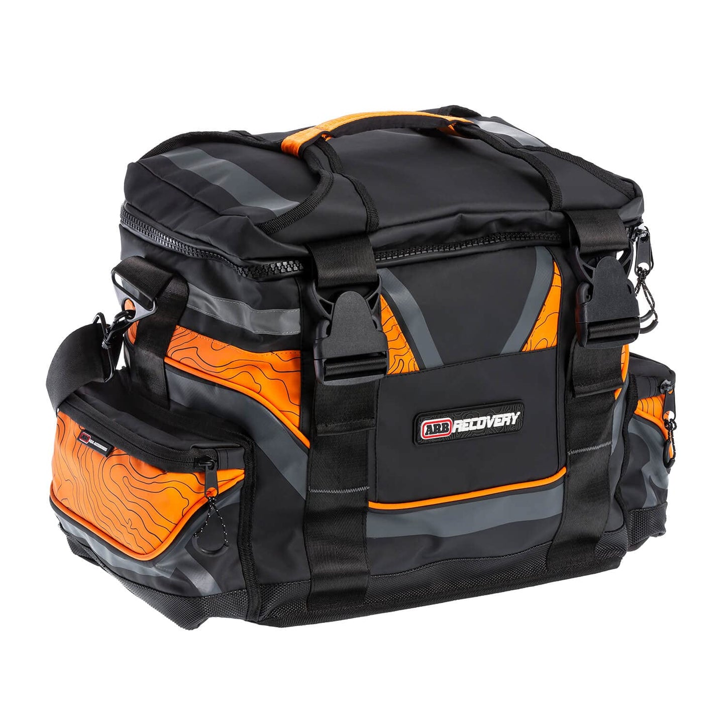 ARB ARB501A Orange and Black Updated Large Recovery Equipment Bag, Biggest Size, Fits Three Straps, Pulley, Damper, Gloves and Two Shackles