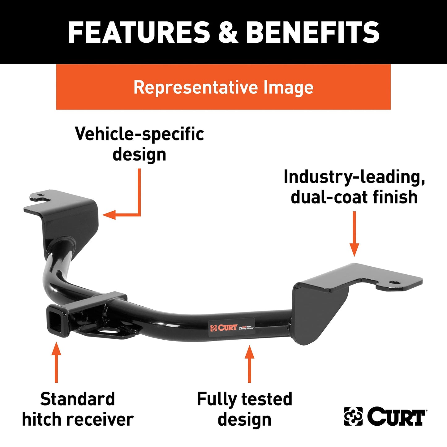 CURT Manufacturing 12064 Class 2 Trailer Hitch, Pin and Clip