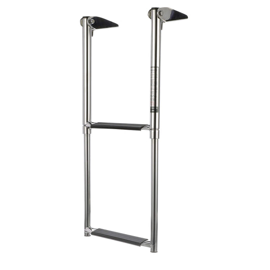 Seachoice Top Mount Telescoping Ladder for Universal Swim Platform, Stainless Steel Tubing, 2 Step, Ladder Only