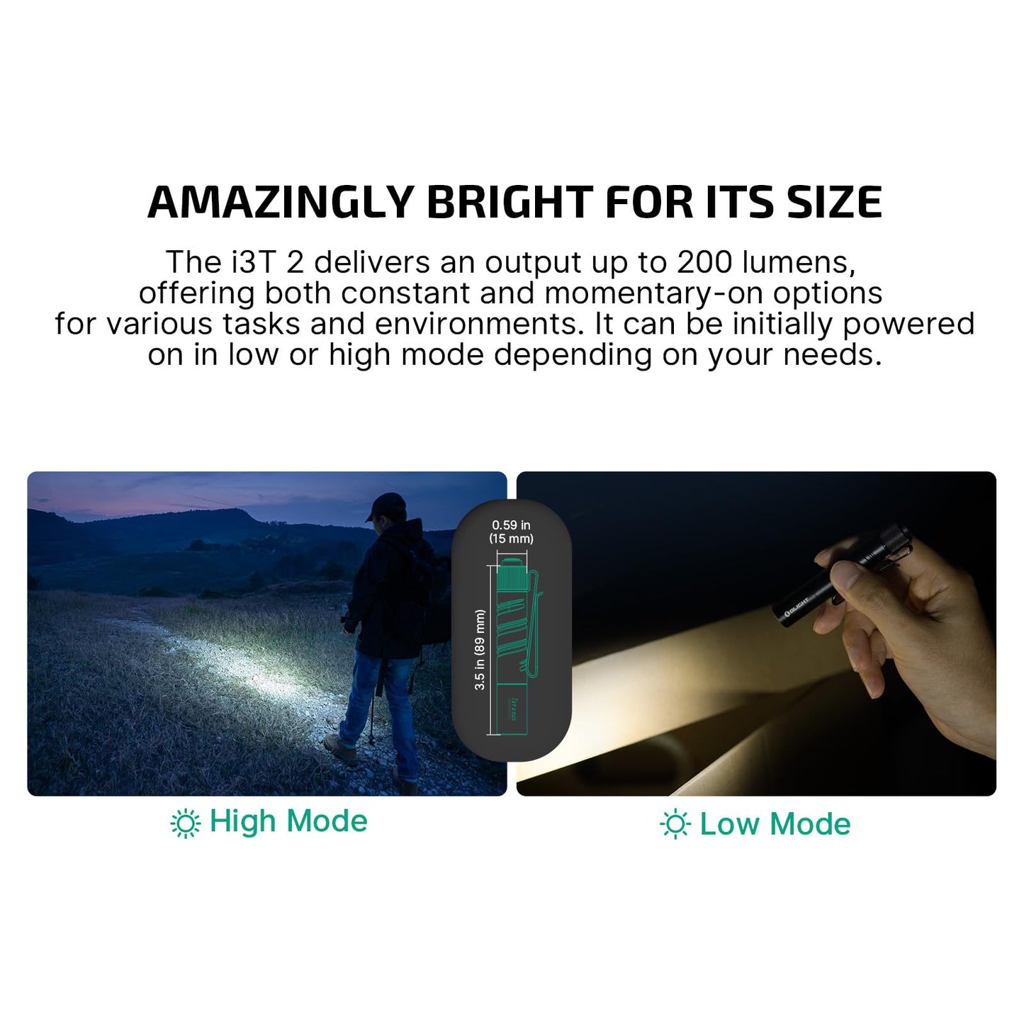 OLIGHT Baton4 Pro EDC Flashlight Rechargeable, 1600 Lumens Small Pocket LED Flash Light with Magnetic & USB-C Dual Charging and Tail Switch Bundle with I3T 2 200 LMS Compact Bright Handheld Lights