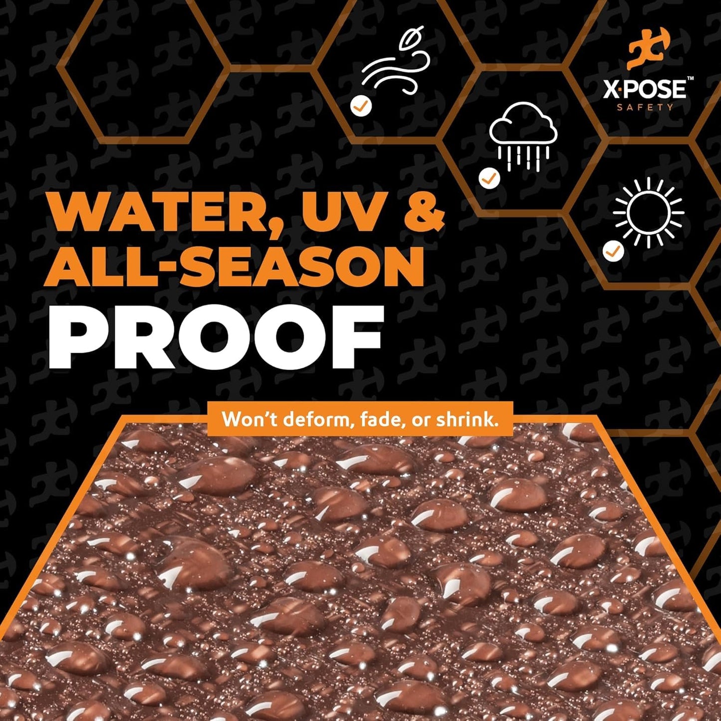 Xpose Safety 15' x 15' Brown/White Ultra Heavy Duty Tarp - 20 Mil - Heavy Duty Waterproof - Extra Large Tarp,Waterproof Tarp Cover Rain Camping,Tent Tarp,UV Protection,Reinforced Corners