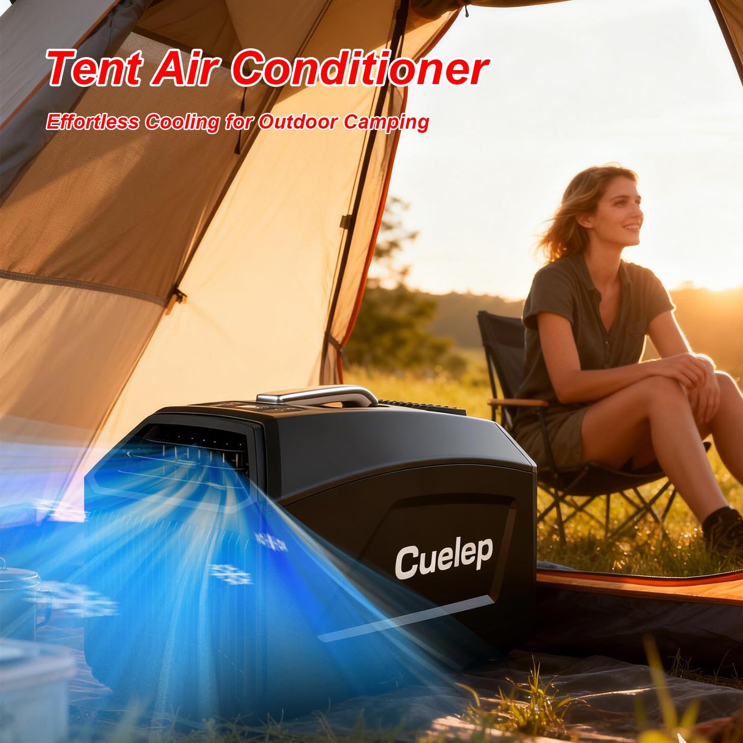 CUELEP Portable Air Conditioner,5200BTUs AC 450W Power Consumption, Fast Cooling Air Conditioners Dehumidifier, Portable Mini Air Conditioner for Camping Tent,RV,Car,Truck,Pet(AC ONLY)