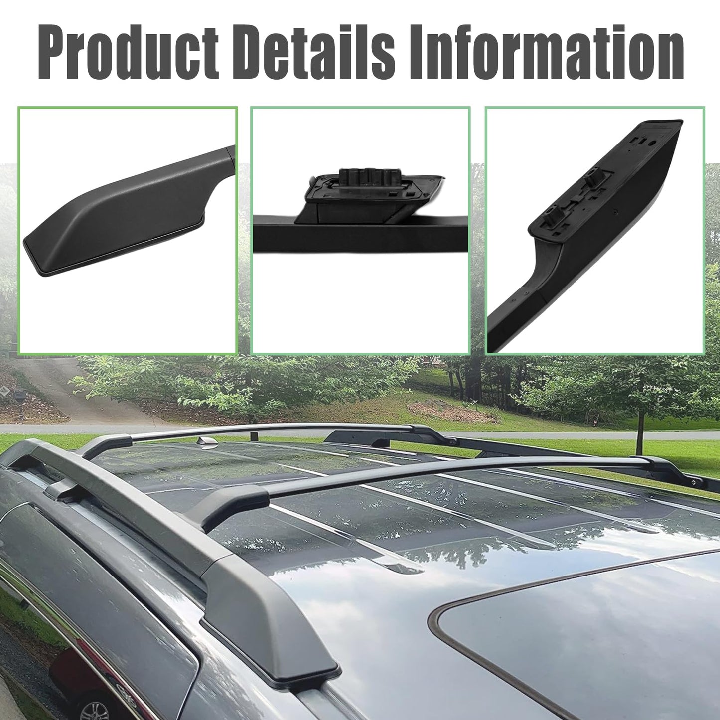 Roof Rack Kit Cross Bars Side Rails Fit for Honda Odyssey 2011 2012 2013 2014 2015 2016 2017, Rooftop Luggage Rack Roof Side Rail Crossbars, Load-Bearing Capacity 165 pounds, Black(4Pcs)